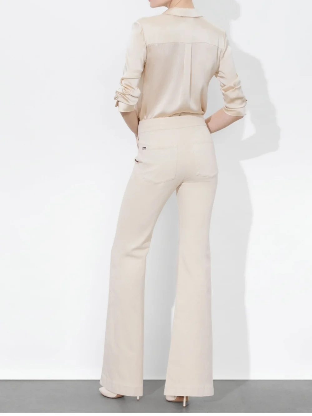 Alice + Olivia The Trouser Jean Chino High Rise Flare Pants Size 29 - Picture 2 of 16